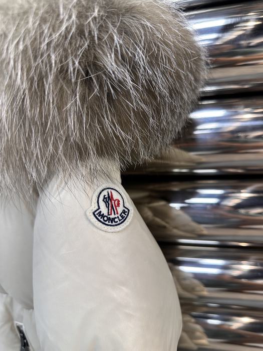 Clothing Moncler puffer jacket with fur hood Beige 002