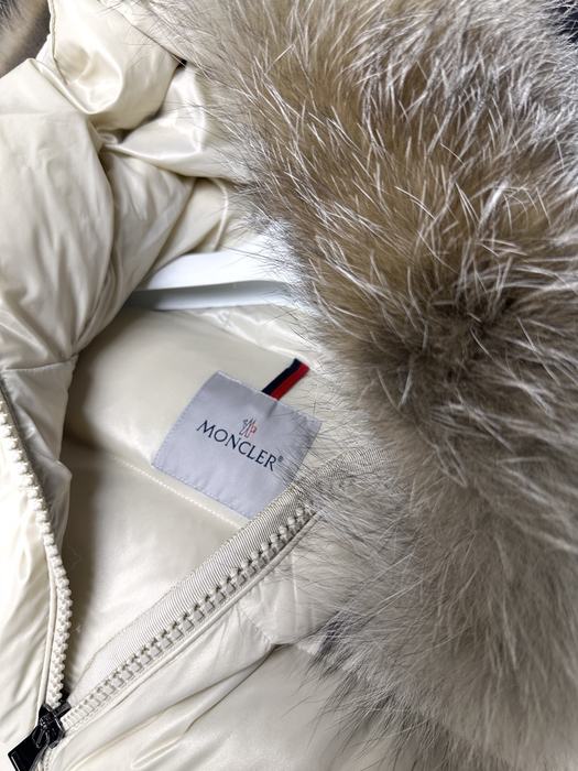 Clothing Moncler puffer jacket with fur hood Beige 002