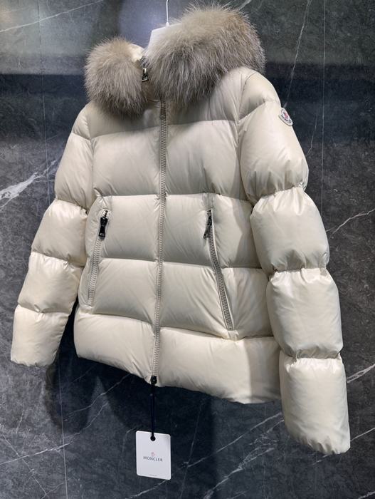 Clothing Moncler puffer jacket with fur hood Beige 002