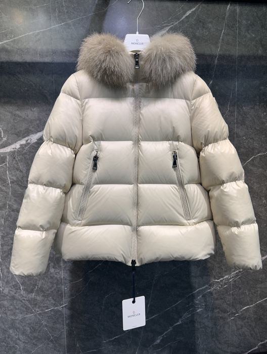 Clothing Moncler puffer jacket with fur hood Beige 002