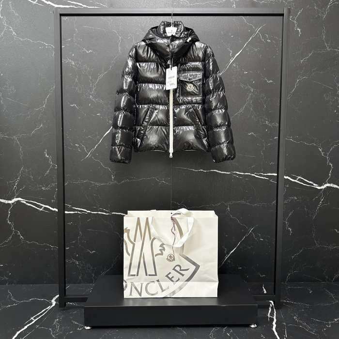 Clothing Moncler puffer jacket with hood Black 001