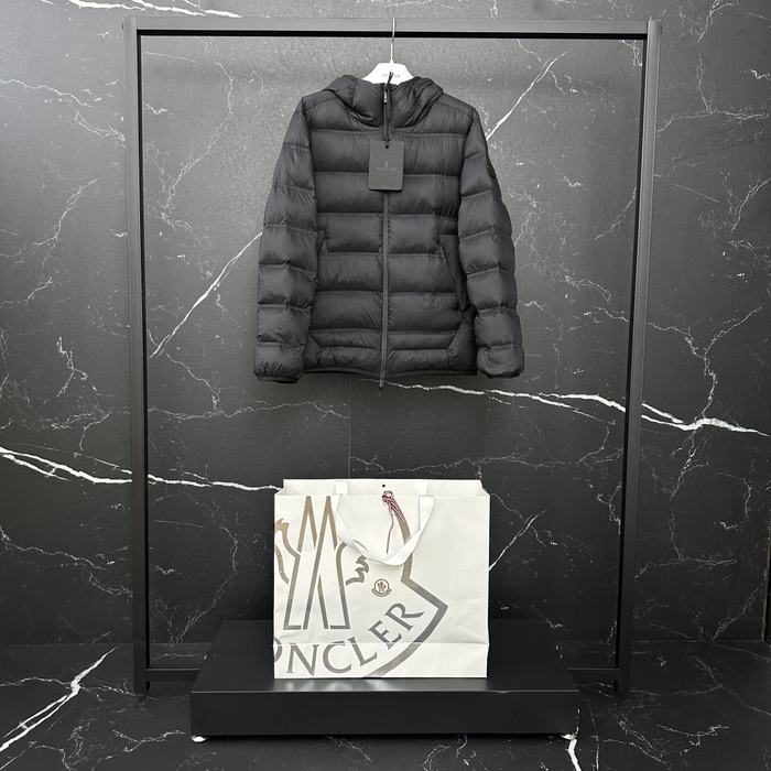 Clothing Moncler puffer jacket with hood Black 003