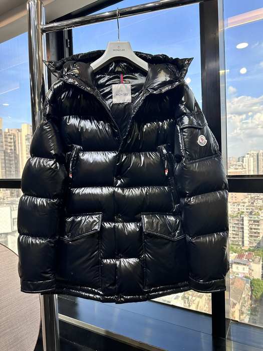 Clothing Moncler puffer jacket with hood Black 007