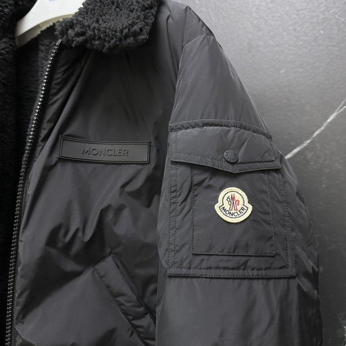 Clothing Moncler puffer jacket with shearling collar Black