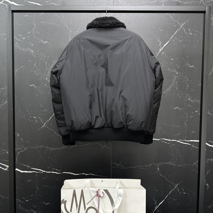 Clothing Moncler puffer jacket with shearling collar Black