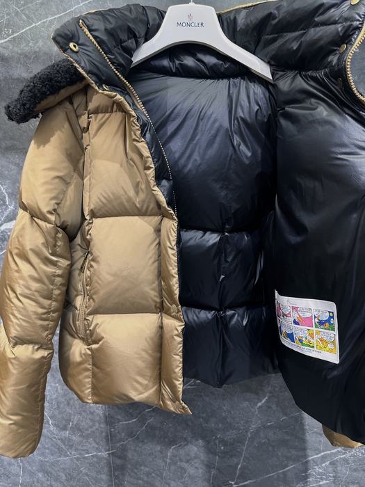 Clothing Moncler puffer jacket with shearling shoulder Black