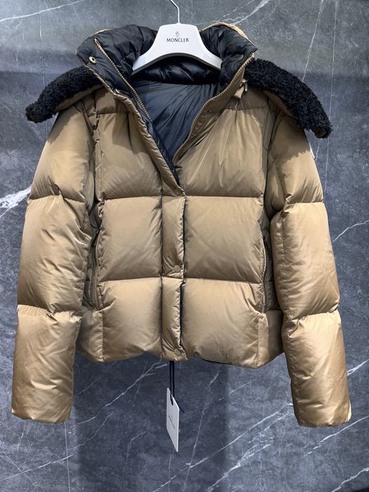 Clothing Moncler puffer jacket with shearling shoulder Black