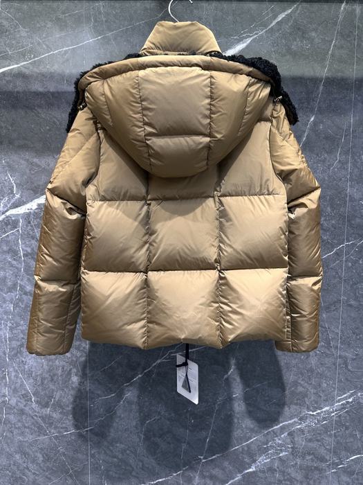 Clothing Moncler puffer jacket with shearling shoulder Black