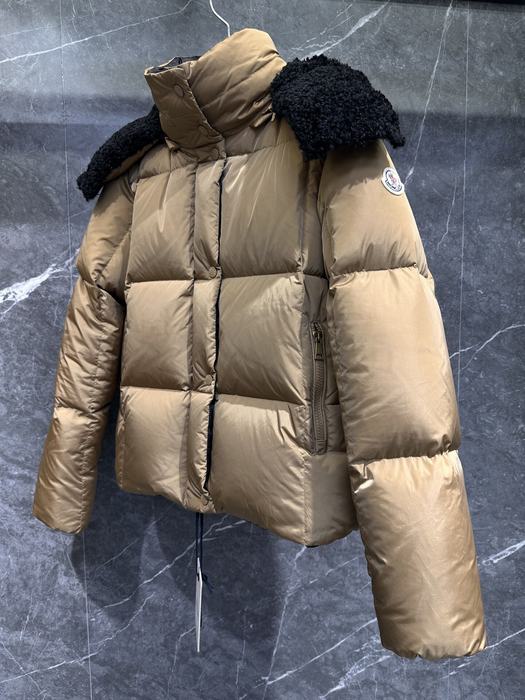 Clothing Moncler puffer jacket with shearling shoulder Black