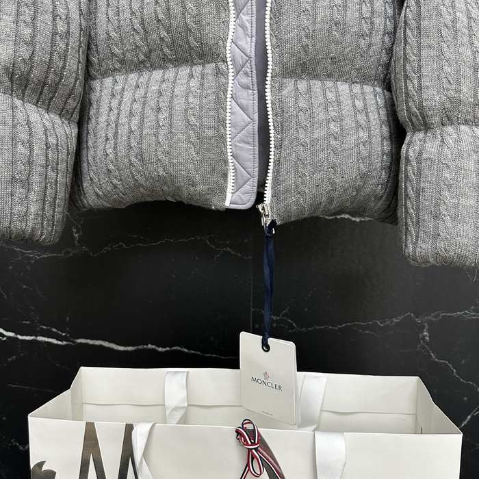 Clothing Moncler puffer knit jacket Grey