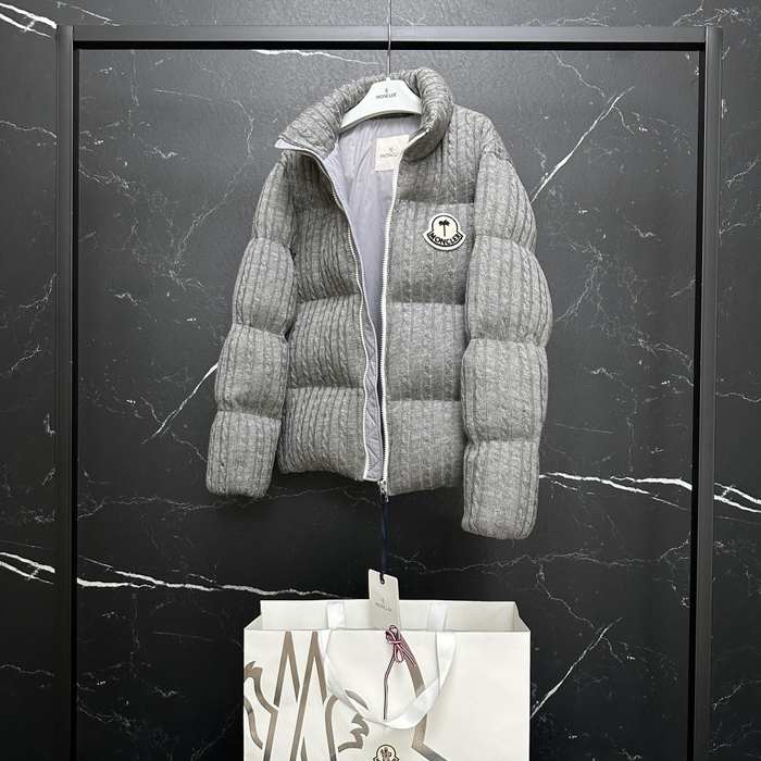 Clothing Moncler puffer knit jacket Grey