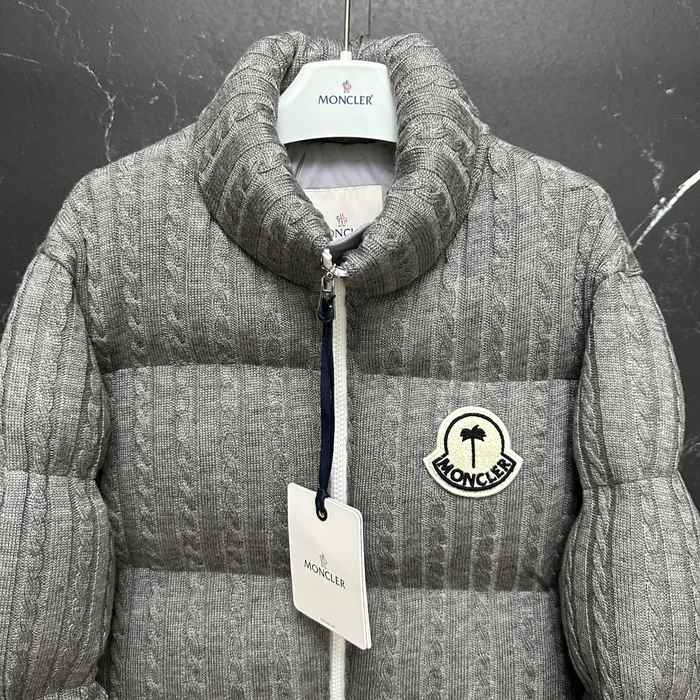 Clothing Moncler puffer knit jacket Grey
