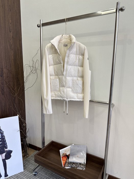 Clothing Moncler quilted knit jacket White