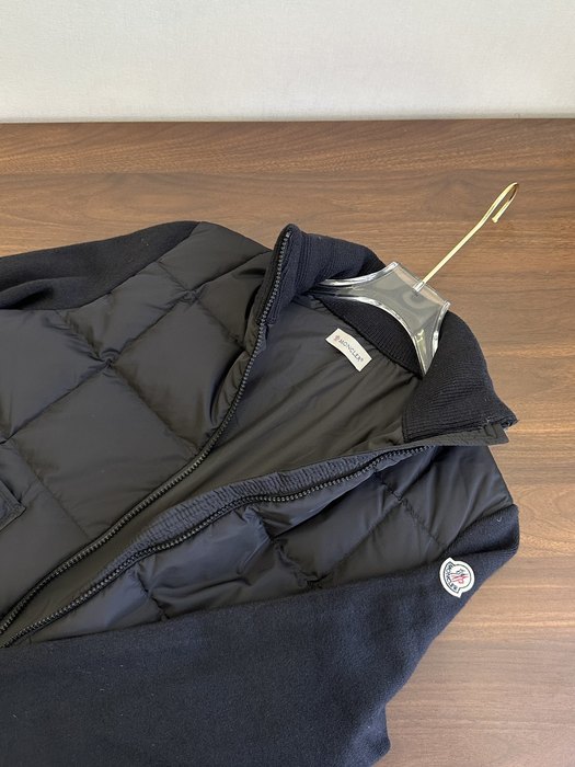 Clothing Moncler quilted knit lightweight down jacket Black