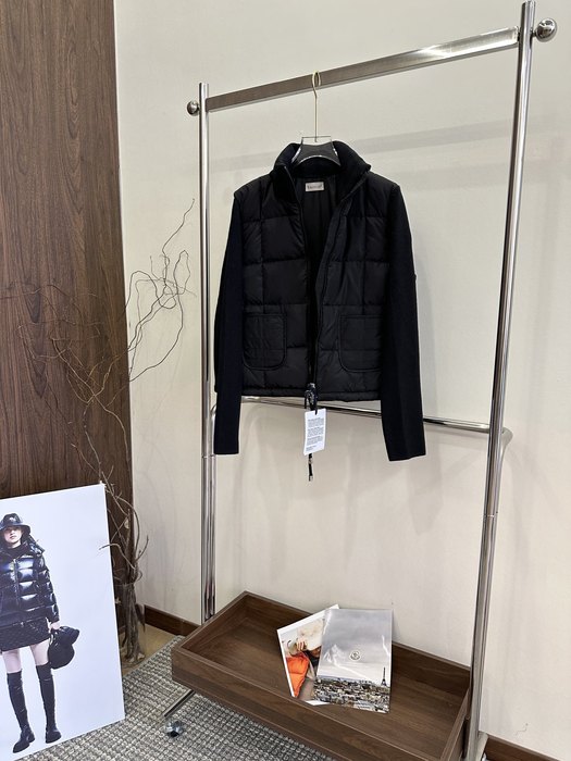 Clothing Moncler quilted knit lightweight down jacket Black