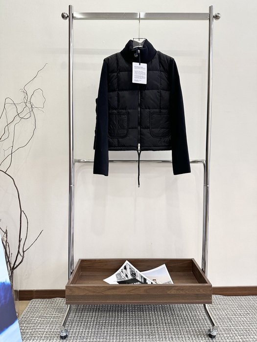 Clothing Moncler quilted knit lightweight down jacket Black