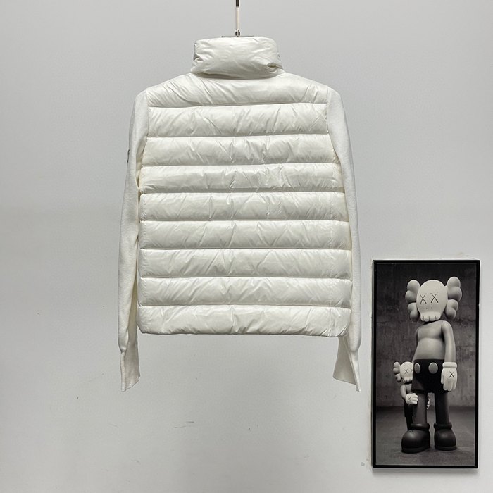 Clothing Moncler quilted knit sleeve down jacket White