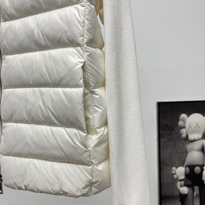 Clothing Moncler quilted knit sleeve down jacket White