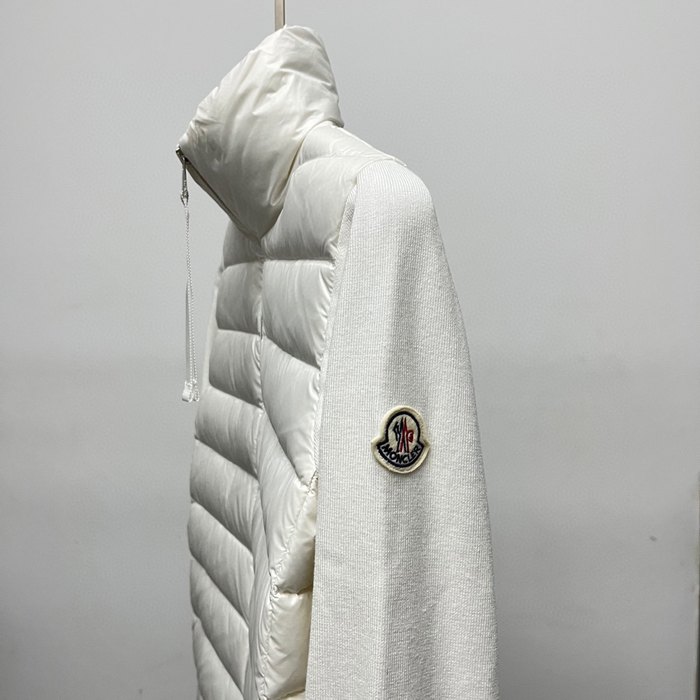 Clothing Moncler quilted knit sleeve down jacket White