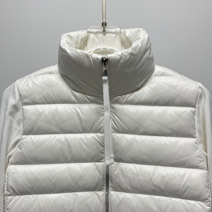 Clothing Moncler quilted knit sleeve down jacket White