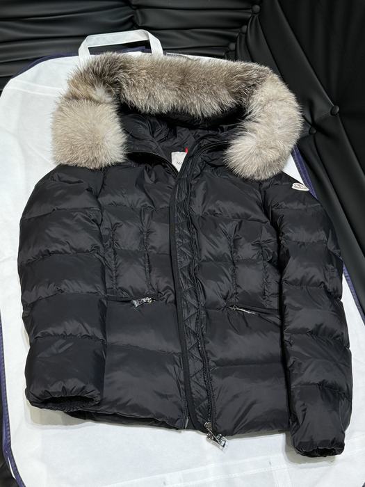 Clothing Moncler short fur collar down jacket Black