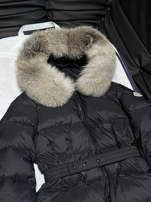 Clothing Moncler short fur collar down jacket Black