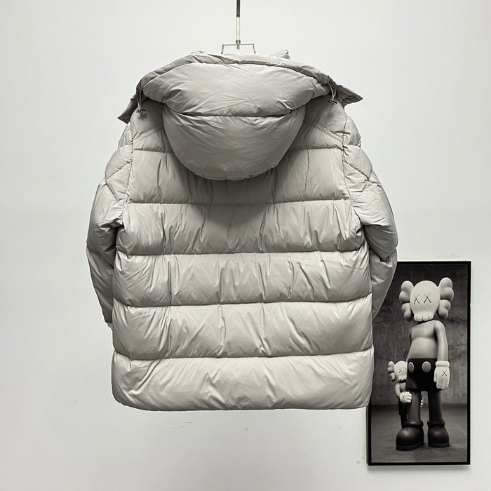 Clothing Moncler short padded hooded jacket Grey