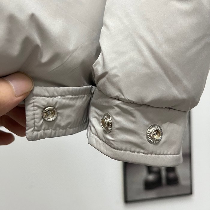 Clothing Moncler short padded hooded jacket Grey