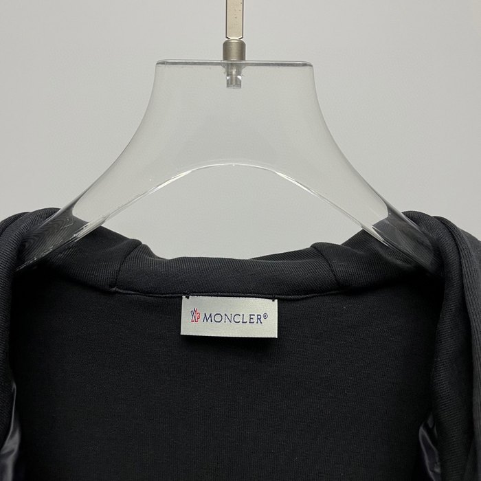 Clothing Moncler striped hooded down jacket Black