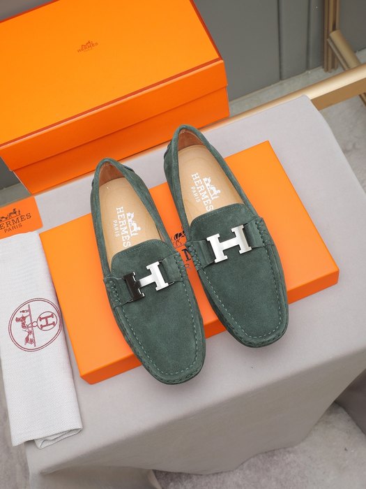Shoes Hermès loafer Green Size 38 44
