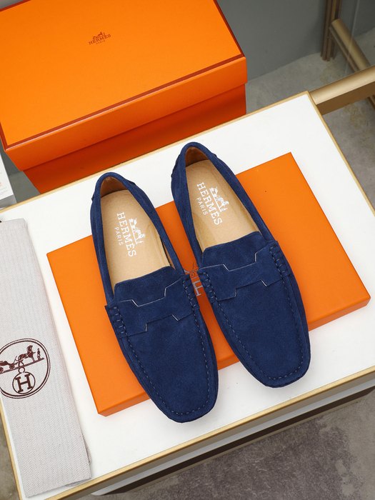 Shoes Hermès men's driving loafers Blue Size 38 44