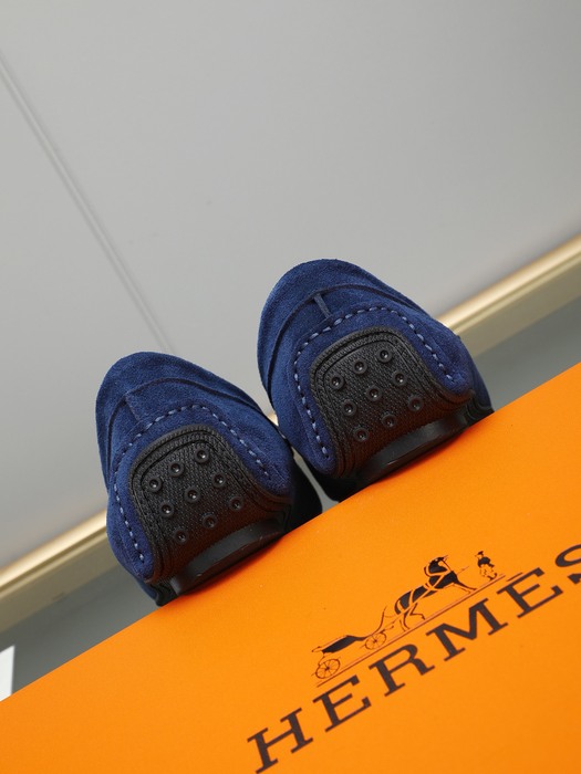 Shoes Hermès men's driving loafers Blue Size 38 44