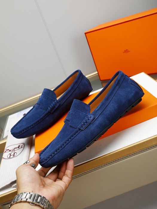 Shoes Hermès men's driving loafers Blue Size 38 44