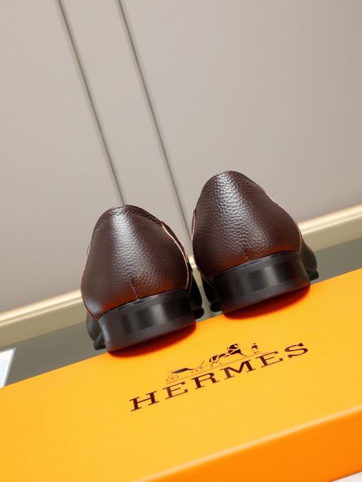 Shoes Hermès men's leather loafers Brown Size 38 44