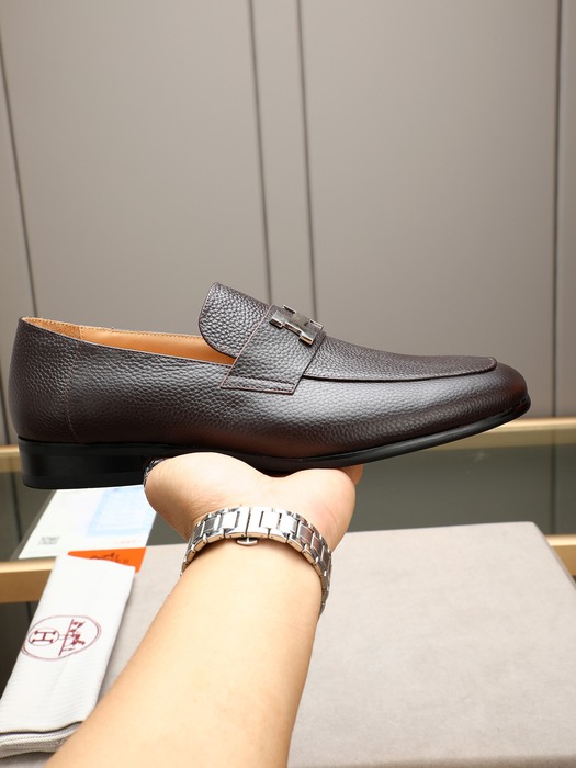 Shoes Hermès men's leather loafers Brown Size 38 44