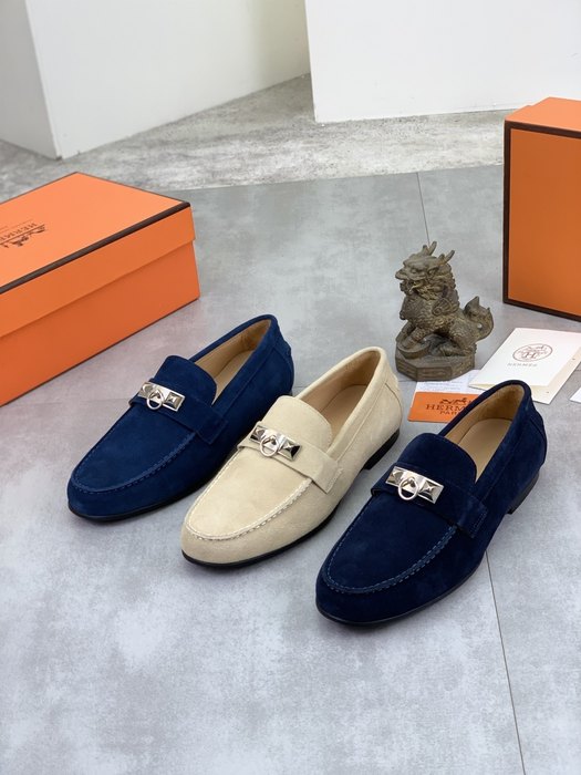 Shoes Hermès men's loafer Blue Size 39 44