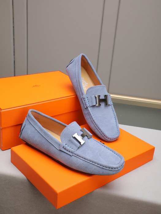 Shoes Hermès men's loafers Blue Size 38 44