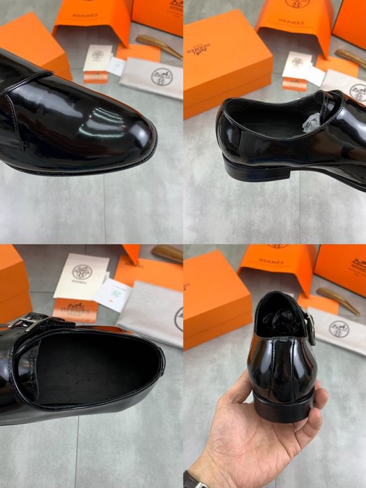 Shoes Hermès monk strap dress shoes Black Size 39 44