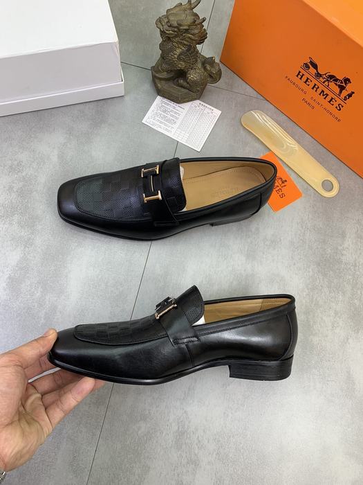 Shoes Hermes Men's Leather Loafers Black Size 38 47
