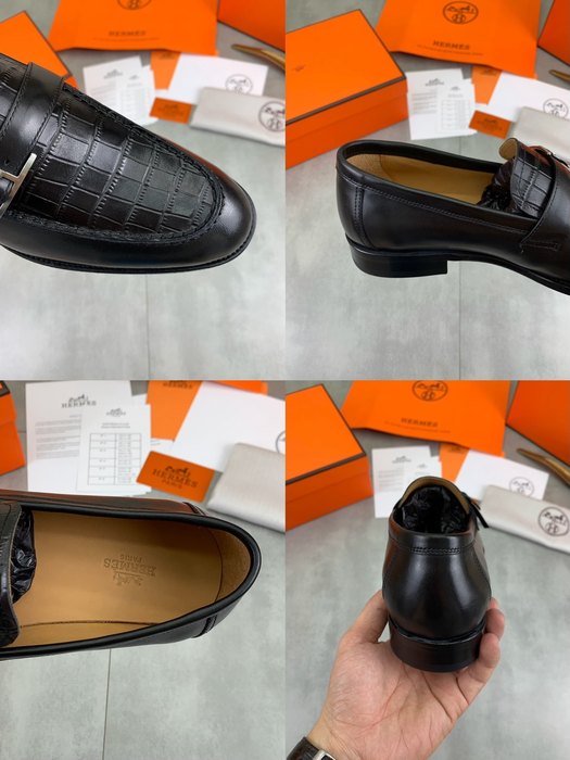 Shoes Hermes leather loafer Black Size 39 45