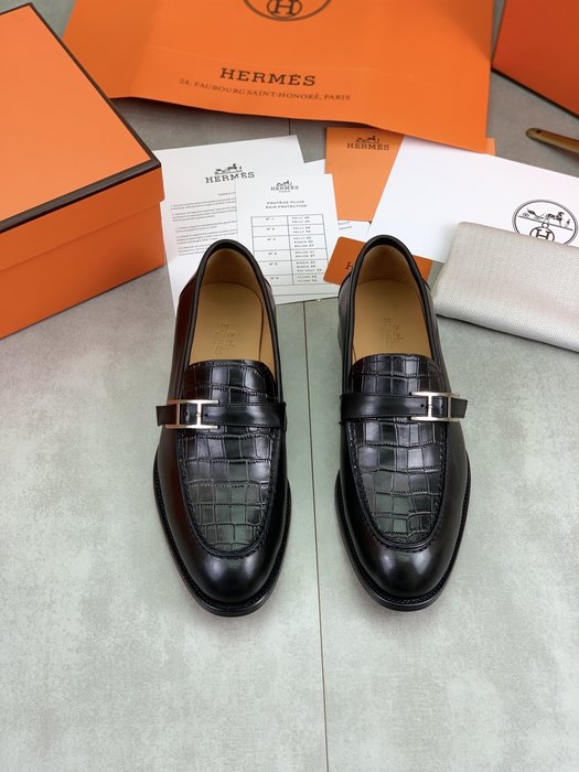 Shoes Hermes leather loafer Black Size 39 45
