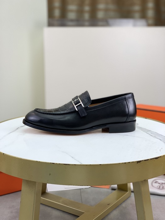 Shoes Hermes leather loafer Black Size 39 45