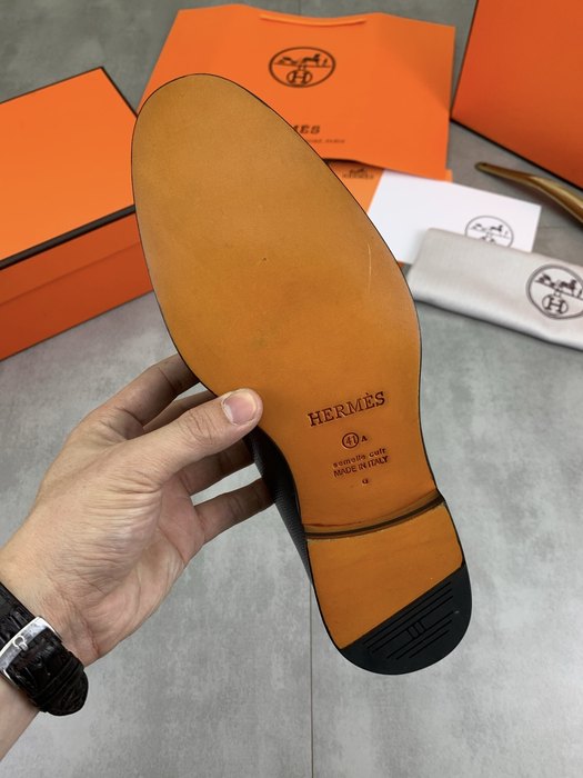 Shoes Hermes leather loafers Black Size 39 45