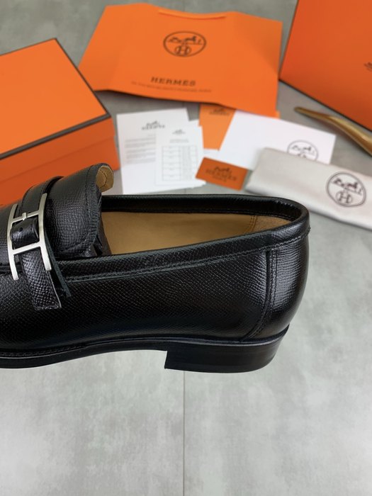 Shoes Hermes leather loafers Black Size 39 45