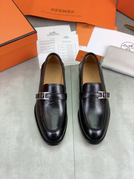 Shoes Hermes leather loafers Black Size 39 45