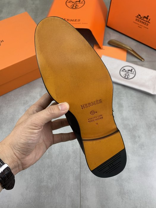 Shoes Hermes leather monk strap dress shoes Black Size 39 44