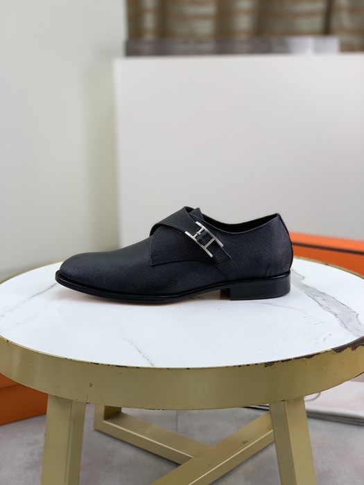 Shoes Hermes leather monk strap dress shoes Black Size 39 44