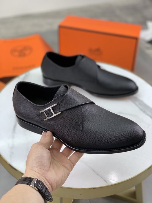 Shoes Hermes leather monk strap dress shoes Black Size 39 44