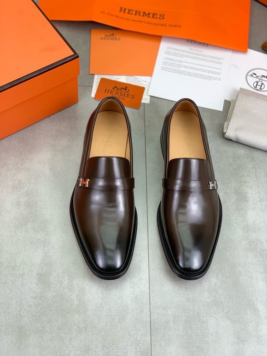 Shoes Hermes men's leather loafer Brown Size 39 44