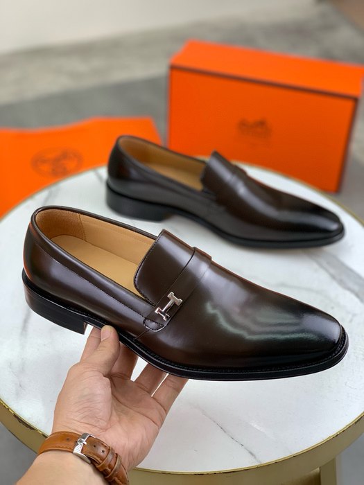 Shoes Hermes men's leather loafer Brown Size 39 44
